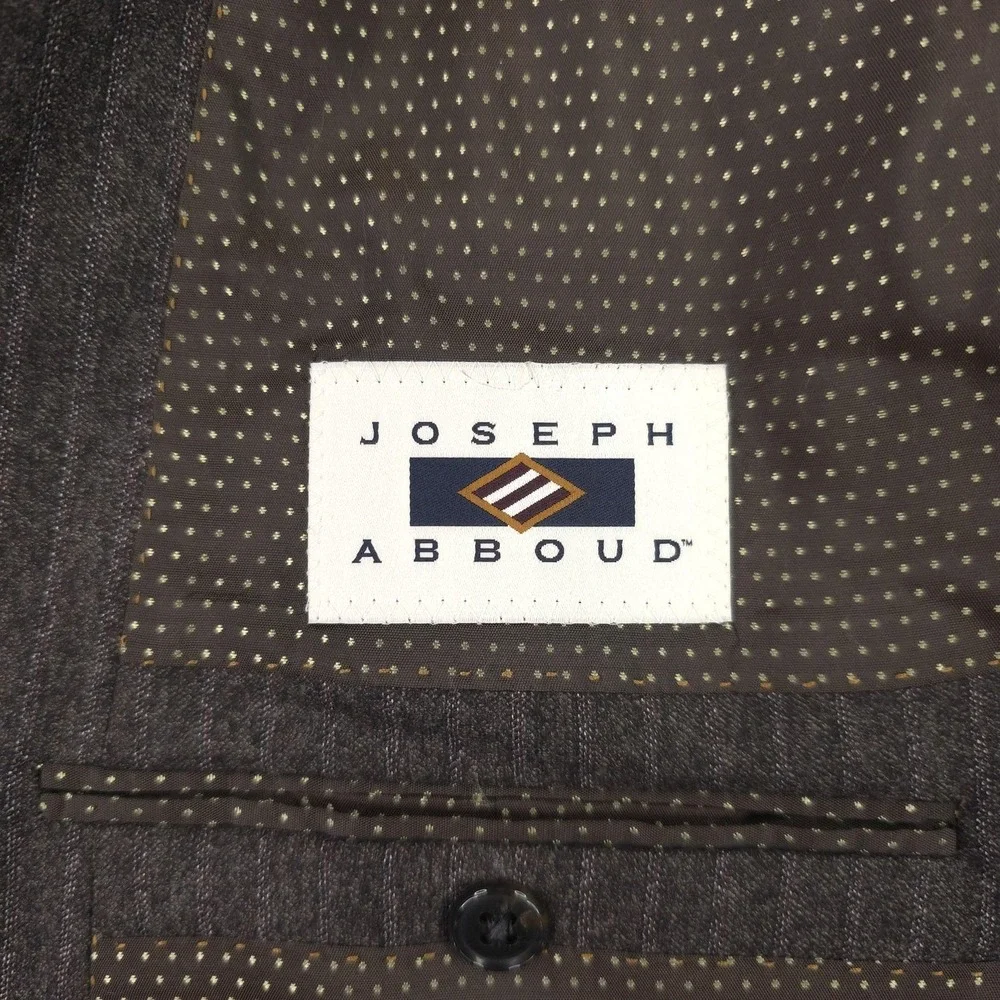 Joseph Abboud Blazer Mens 48R Brown Wool Pinstripe Ethomas Sport Coat USA